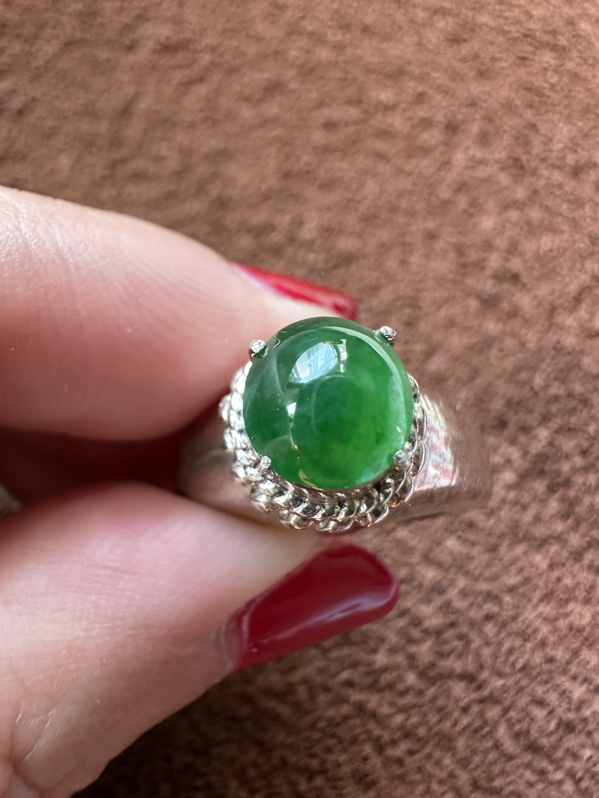 1.39CARET NATURAL BURMA JADEITE JADE TYPE A LOOSE GEMSTONE GREEN COLOR