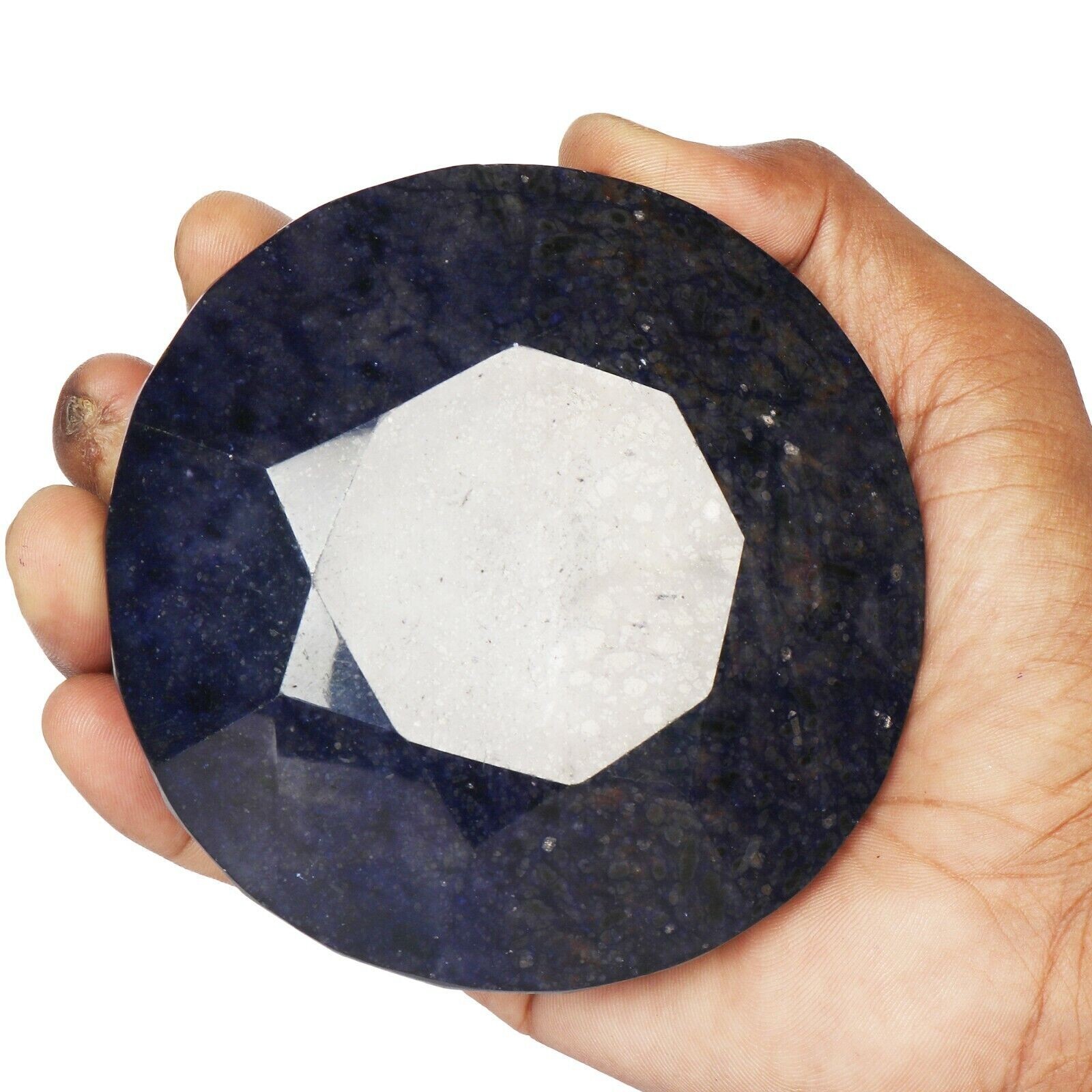 Large Natural Huge Blue Sapphire 1100 Ct Round Facete Cut Loose Gemstone Jewelry