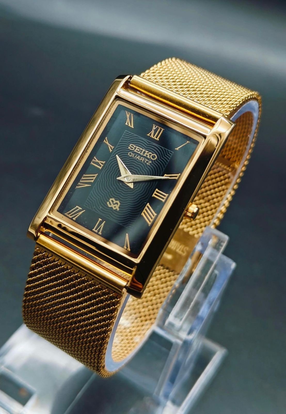 Rare Vintage Seiko Slim Tank Quartz Men’s Wrist Watch With Free DDP Shipping