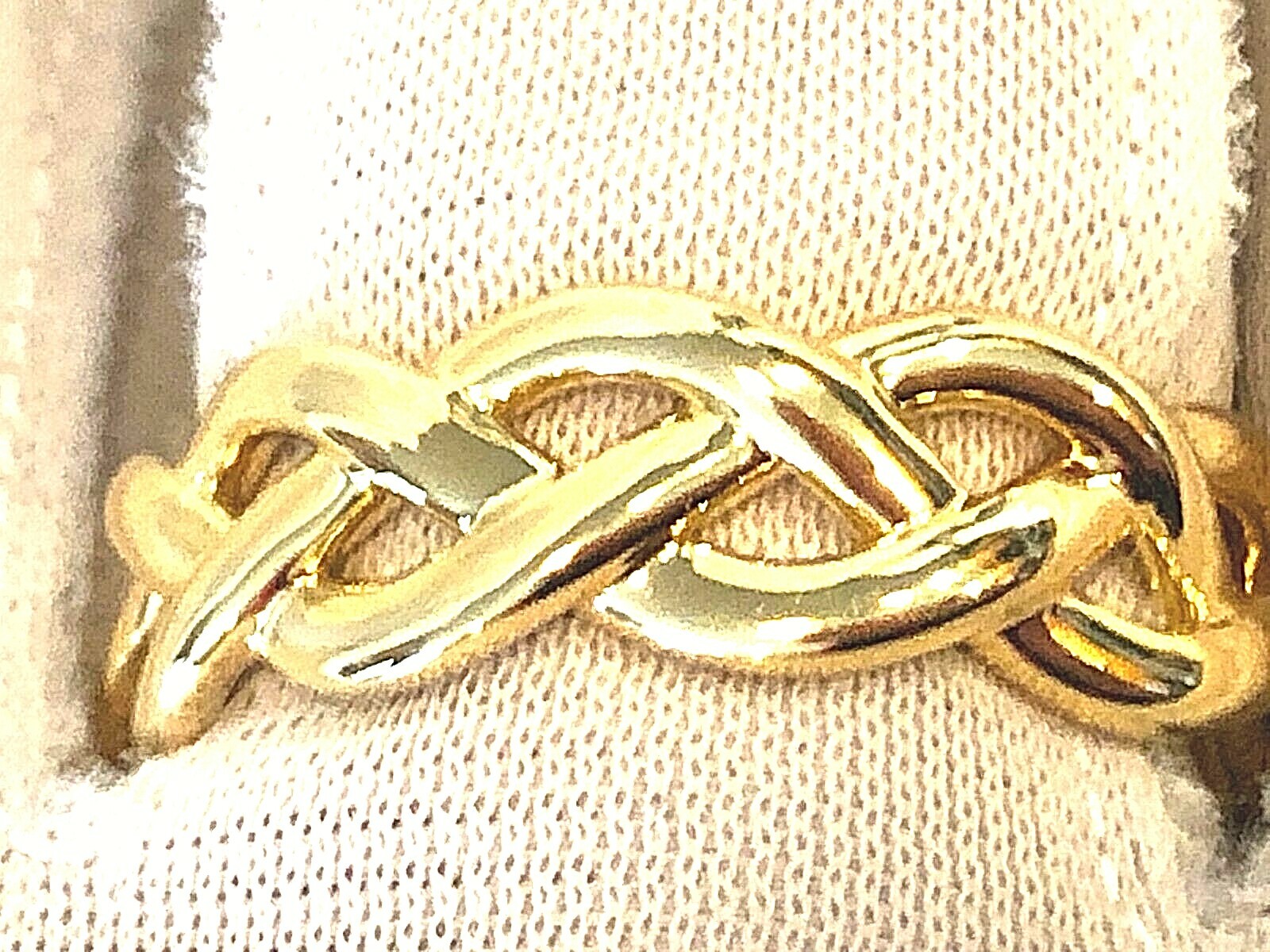 ORO NUOVO POLISHED 14K GOLD OVER RESIN BRAIDED BAND SIZES 7,8,10,11 (M4627-1262)