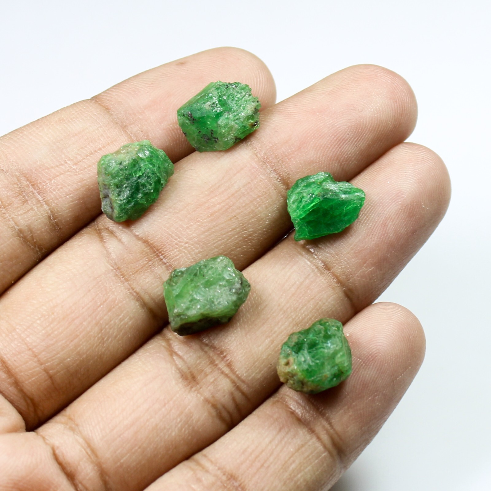 Natural Green Tsavorite Rough Lot 38.00 Carats 7 to 13 mm From Kenya