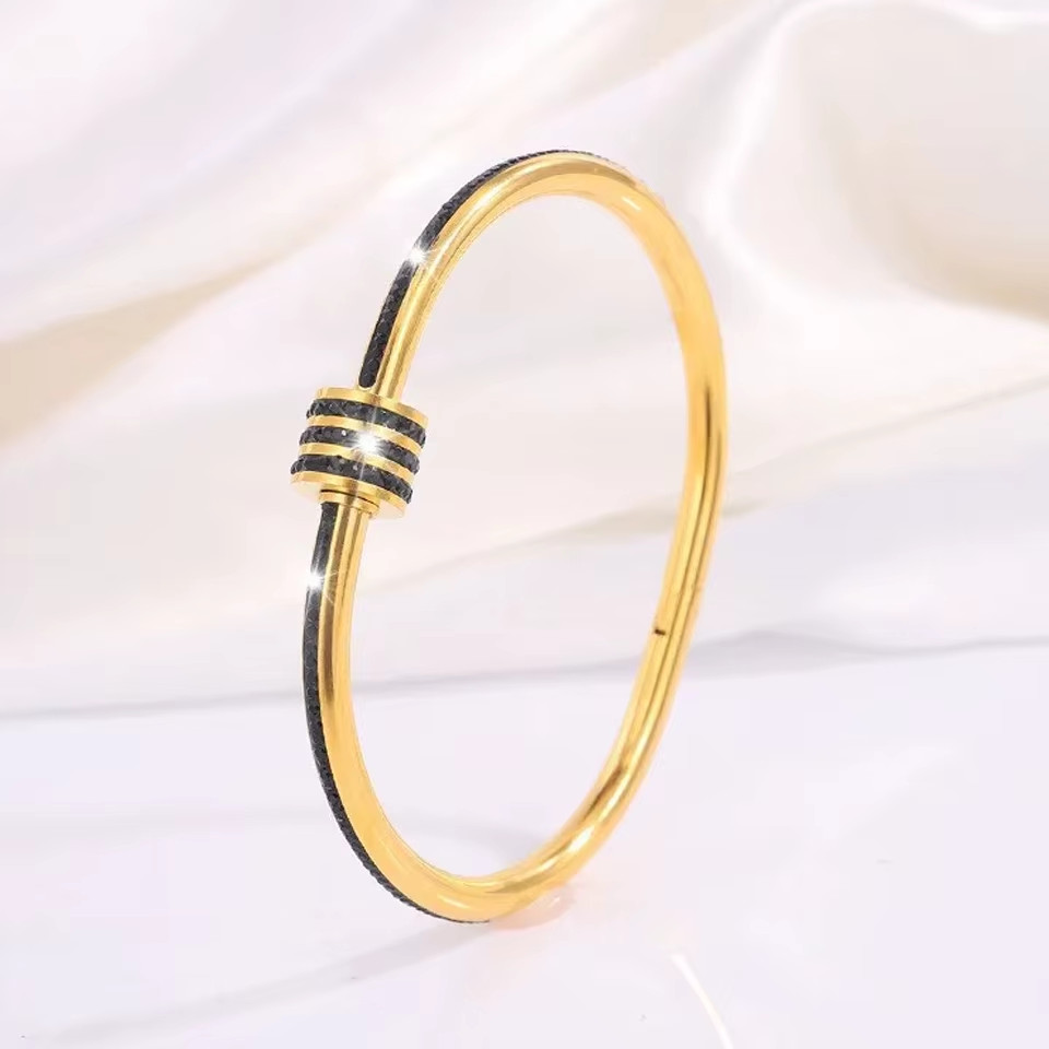 ZAKOL 5/1Pcs Sparkling Zirconia Inlaid Stainless Steel Bracelet Set for Women St
