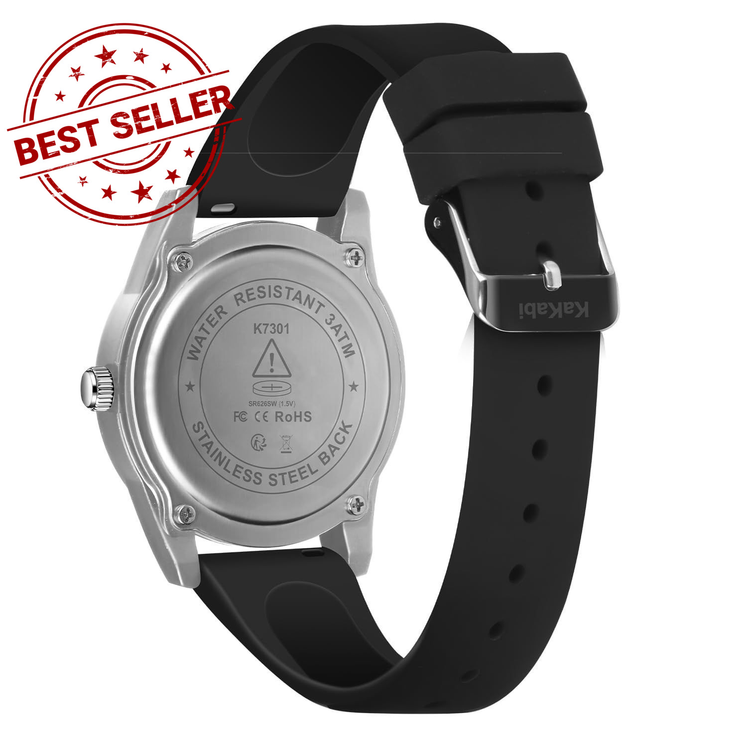 Kakabi Men’s Easy to Read Watch, Unisex Military Sport Analog 011-SilverBlack