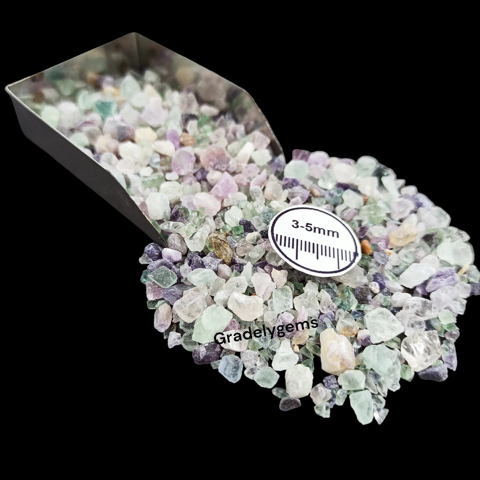 Green Fluorite Coarse Gemstone 3-5mm for Bottles Home Decor
