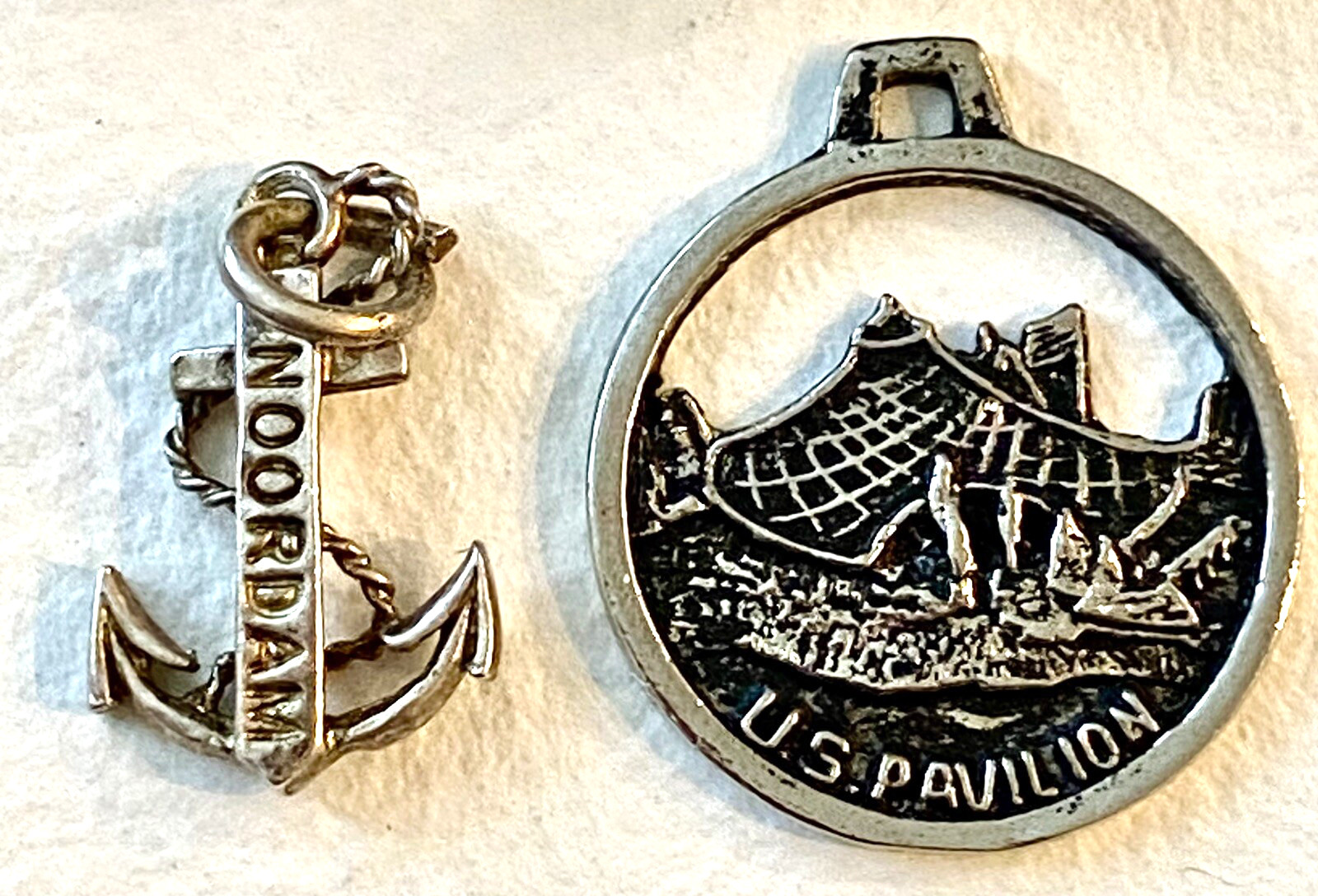 Vintage Sterling Silver & Brass World Travel & Map & Shield Charms CHOICE