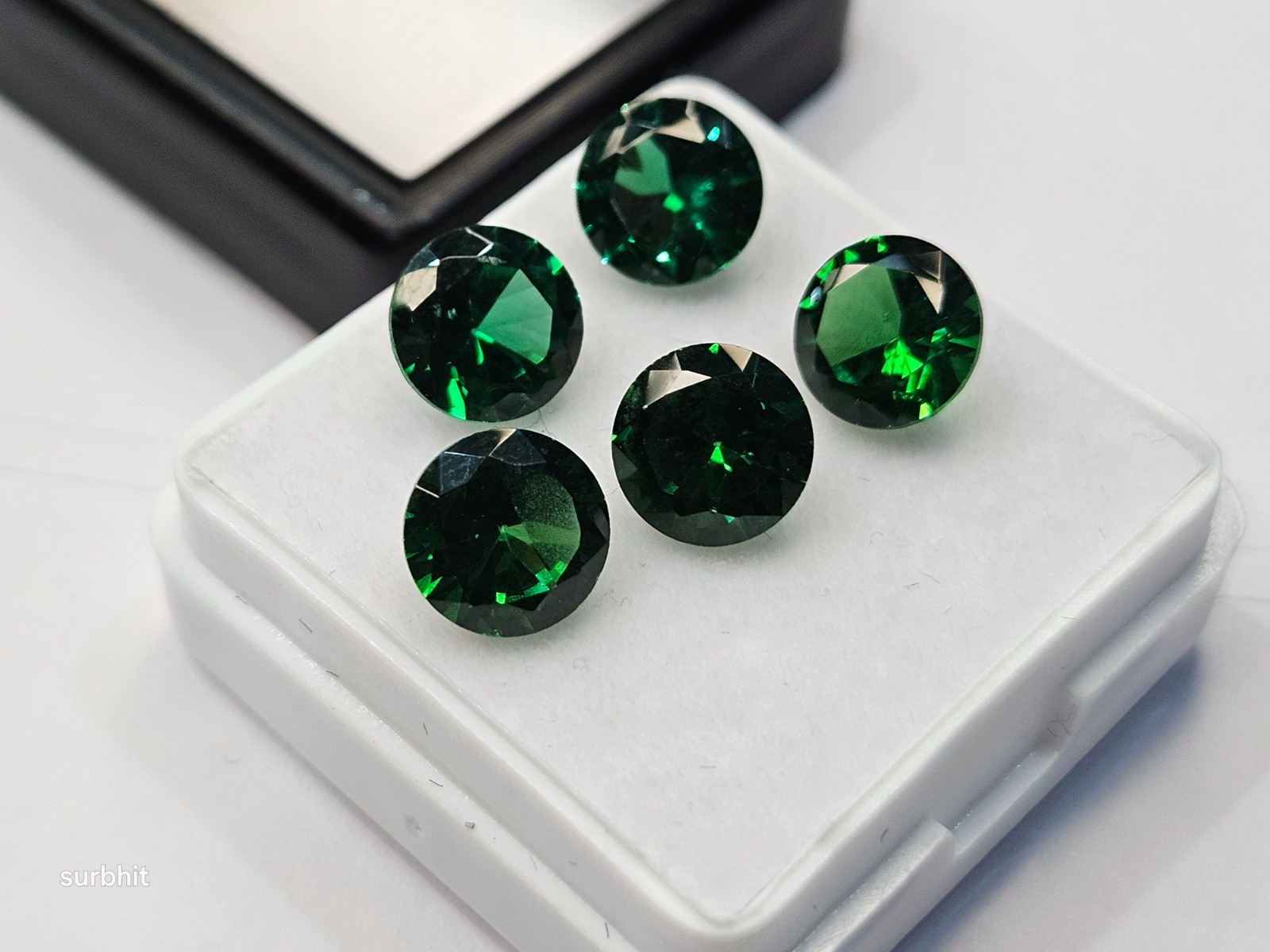 AAA Colombian Emerald Round Cut 8-9 Ct 5Pcs Green Certified Loose Gemstone