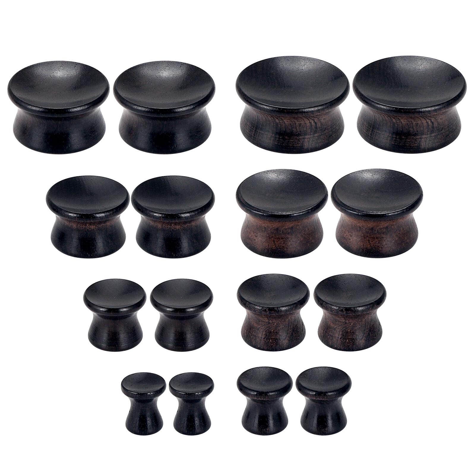 2PCS Saddle Concave Ear Plugs-Organic Wood Ear Gauges Expander Tunnels Piercing