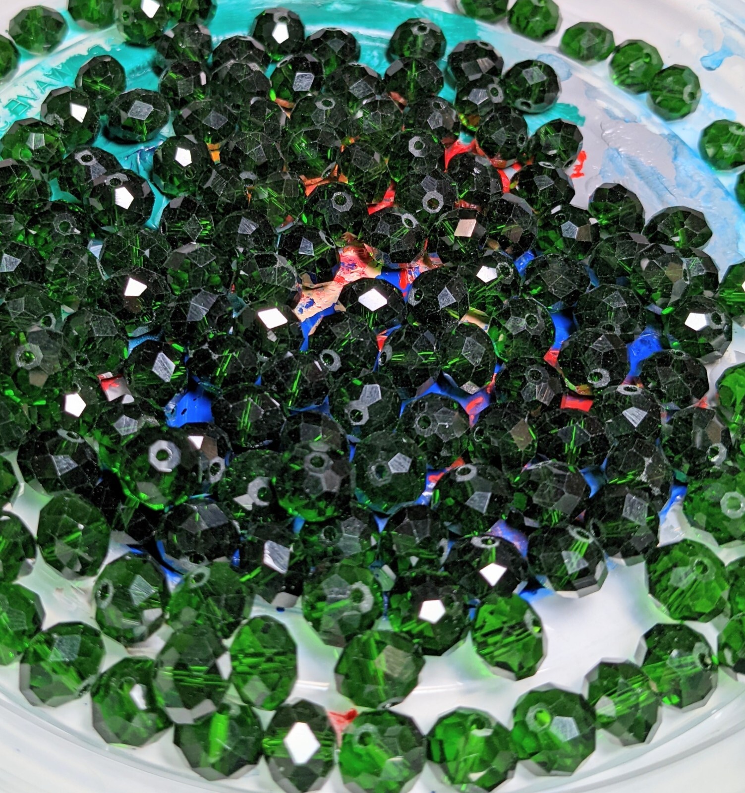 Green Crystal Beads 8mm Beads for Jewelry Making Bulk 180 pcs Emerald Roundelle