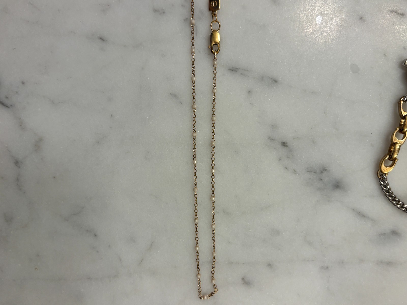 Enewton choker simplicity chain gold – pearl 2mm (15in length)
