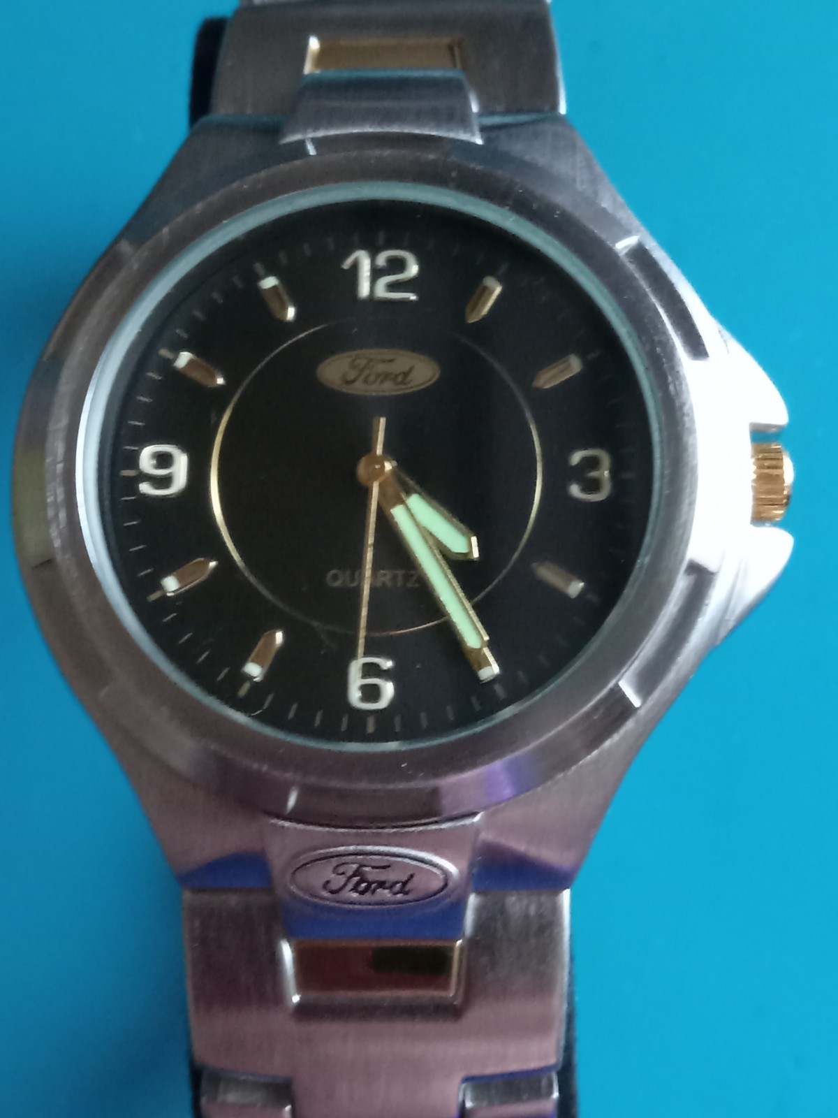FORD MENS 41.5mm Swiss Luminous WATCH Official Licensed product SS Bracelet New