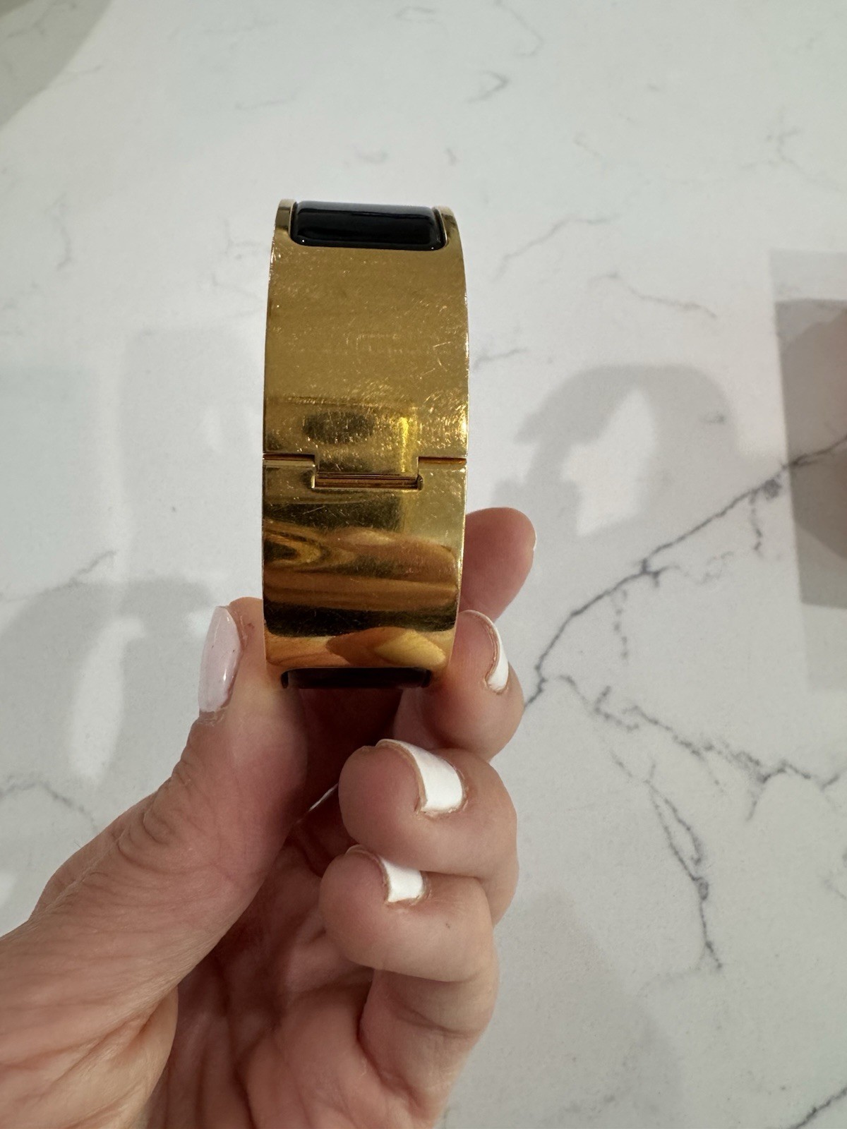 Authentic HERMES Black Enamel Gold Clic Clac H Bracelet 🩷