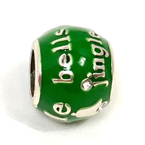 Brighton Jingle Bells Bead, J99962, Silver/Green Enamel, New