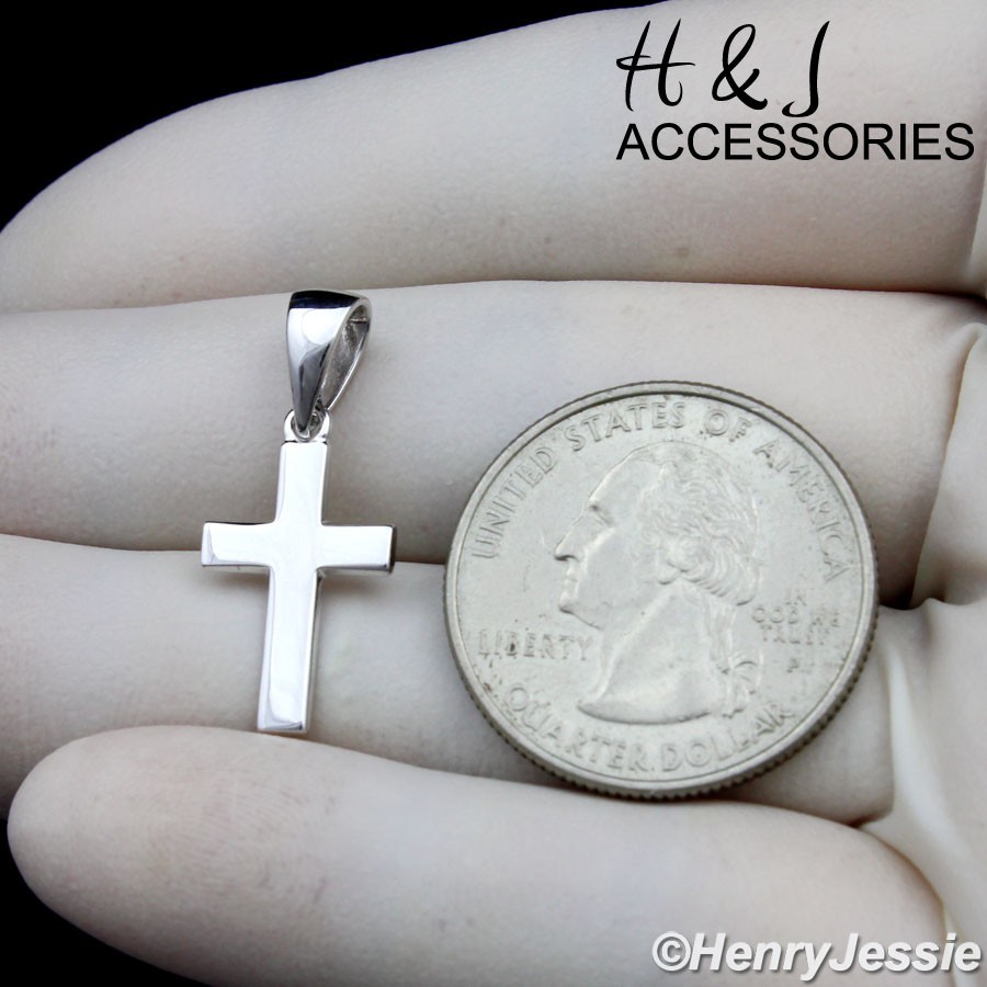 MEN WOMEN 925 STERLING SILVER PLAIN SIMPLE SMALL CROSS CHARM PENDANT*ASP573