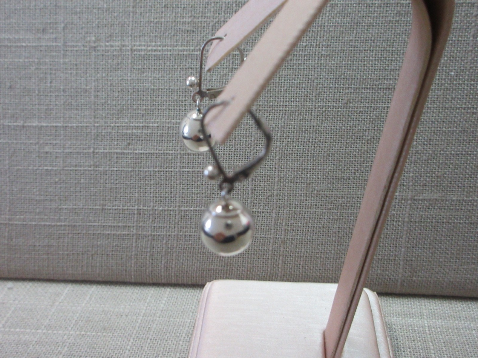 NF 925 Sterling Silver Lever Back 9.67mm Ball Earrings 2.82Grams