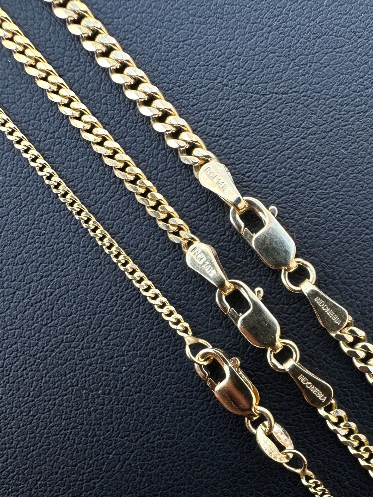 Men’s Ladies Solid 14k Yellow Gold Micro 1.5-3mm Miami Cuban Link Chain Necklace