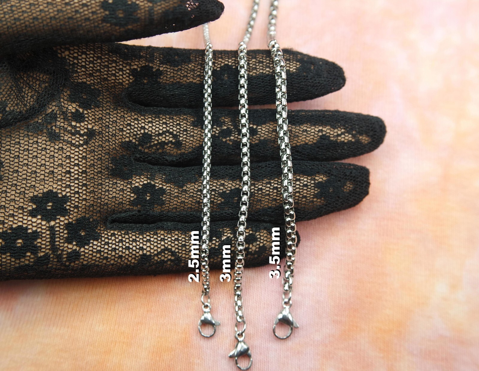 Box Chain Necklace Pure 304 Stainless Steel, Any long Short or Custom Length