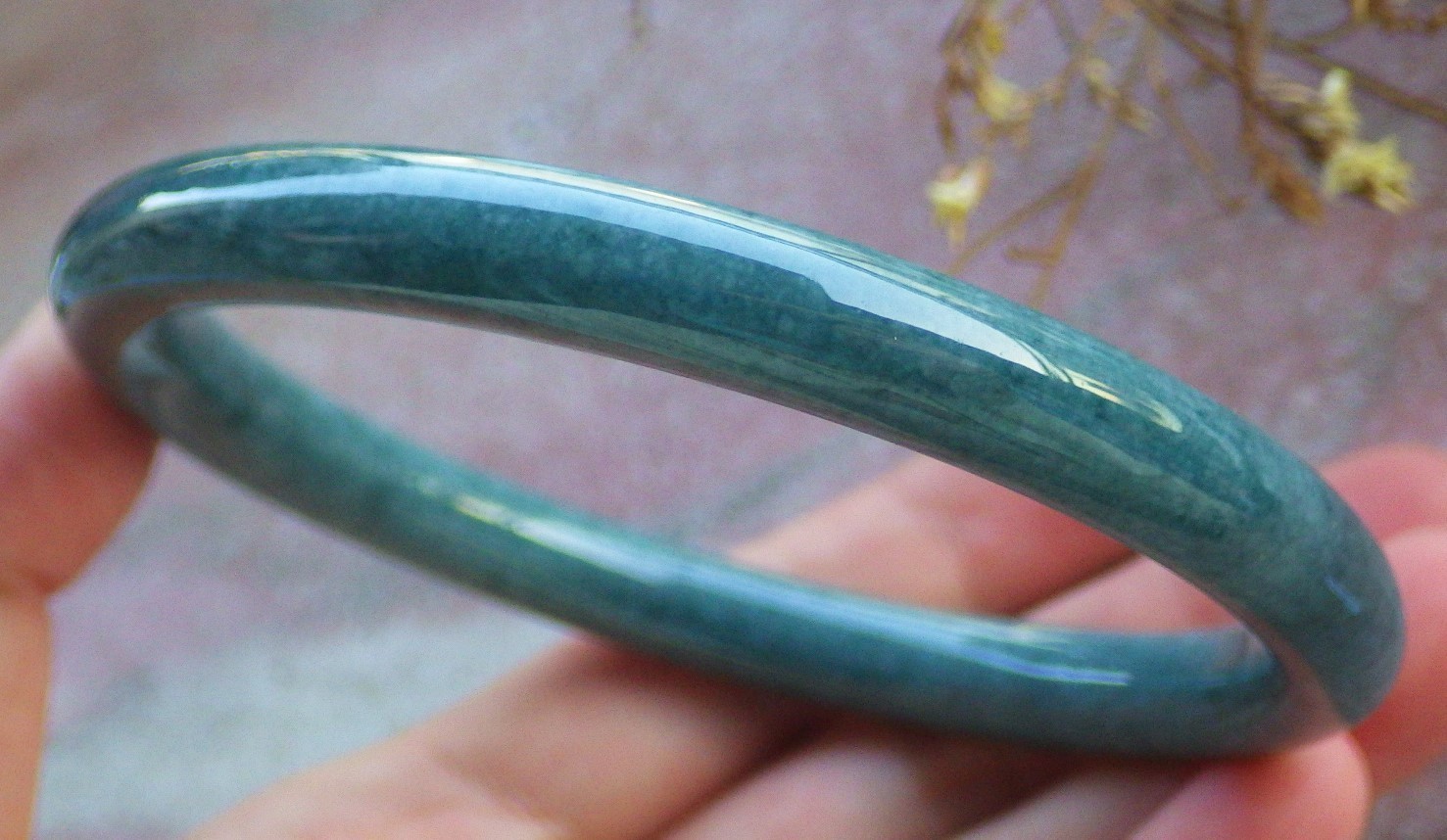 Video Certified Natural A JADE JADEITE Circle Bangle Bracelet 69 mm 134027