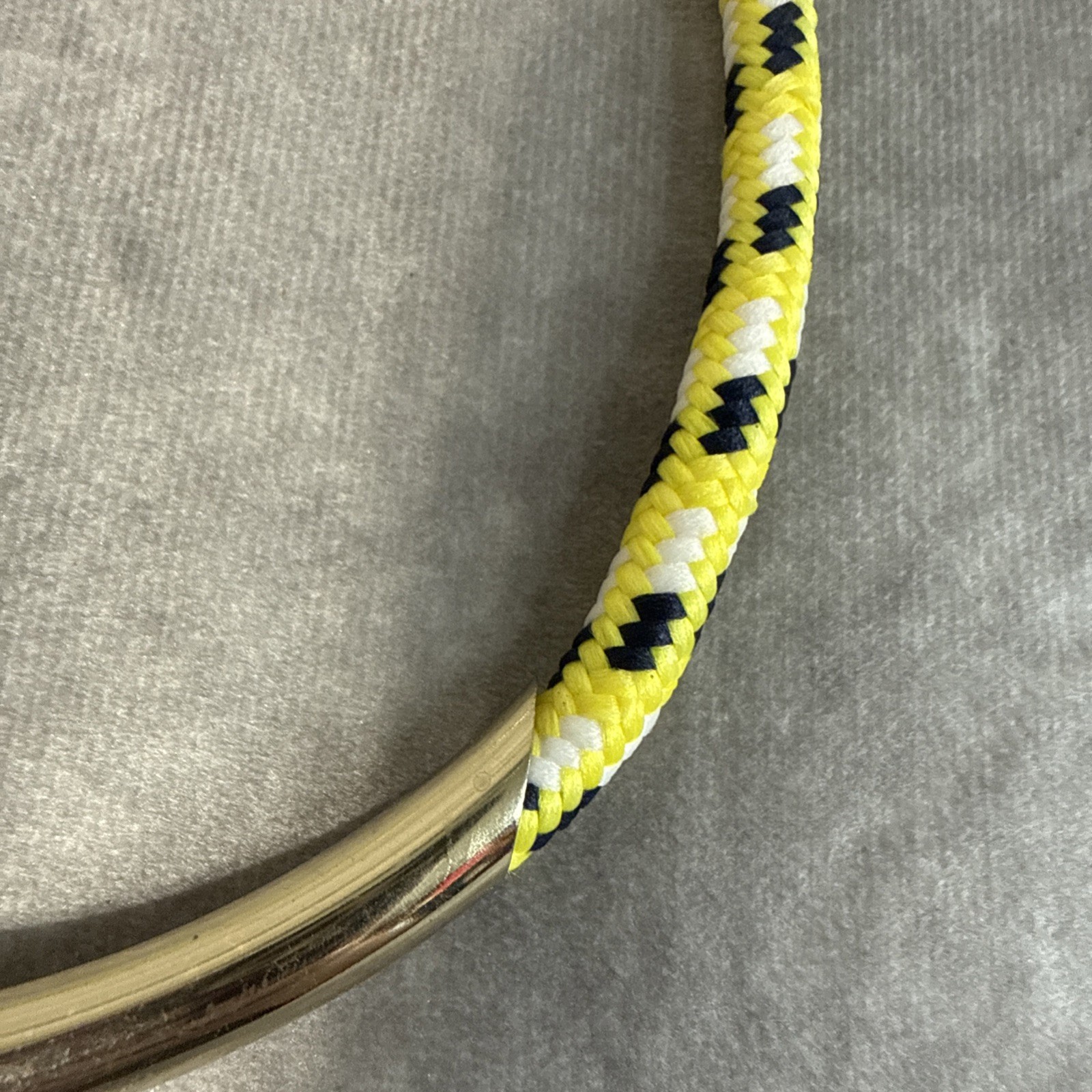 Fabulous Necklace Yellow White & Black Cord Gold Tone Accents Matching Earrings