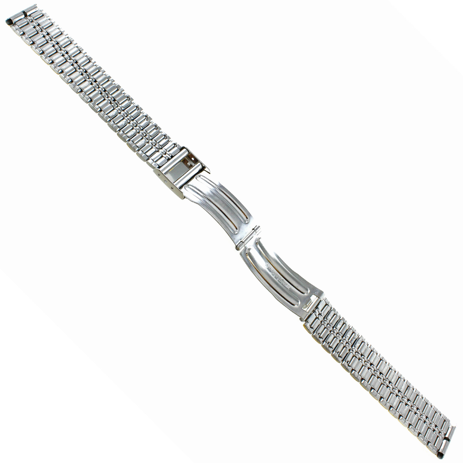 16 or 18mm Hirsch Two Tone Stainless Steel Deployment Band Clasp Watch Band 250