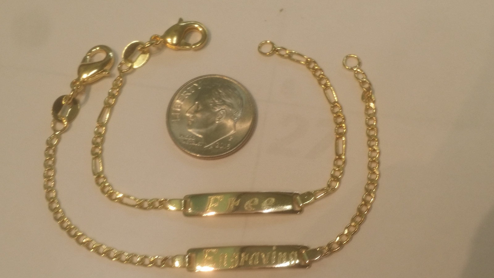 14kt Gold Filled Baby ID Bracelet With Free Engraving 5″ Figaro & Cuban