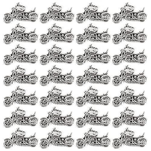 Framendino, 30 Pack Motorbike Charms Tibetan Motorcycle 30 Pack,