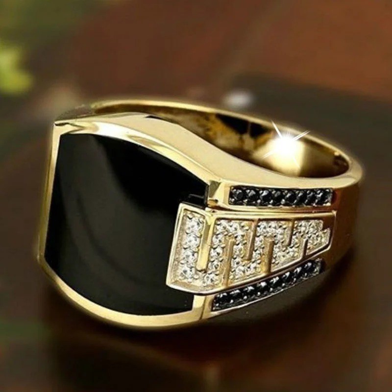 Sterling Silver Handmade Jewelry Black Men’s Ring All Size Fashion Ring 2025