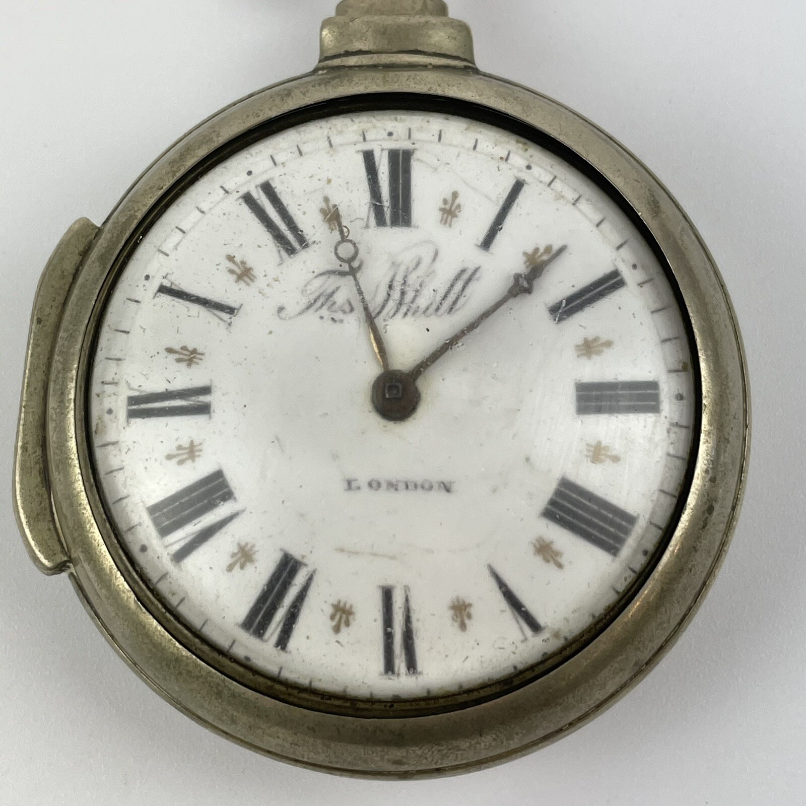 Antique 18th Century Verge Pair Case Pocket Watch T Whitt London A/F Not Working