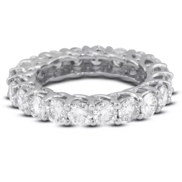 Eternity Wedding Ring 14K Gold Trellis Round 5.50 Carat Lab-Grown Diamond D VVS1