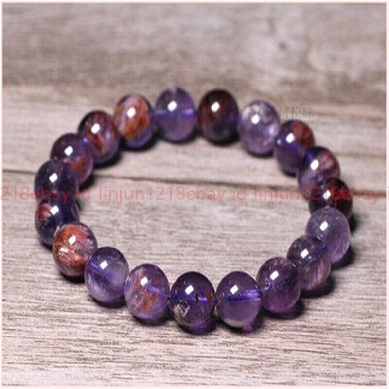 Super Seven Melody Stone Super 7 Crystal Beaded Bracelet Healing Protection 10mm