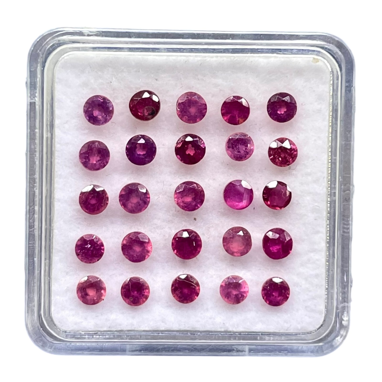 25 Pcs Natural Ruby Round Cut 2.4mm Stunning Red Transparent Loose Gemstones Lot