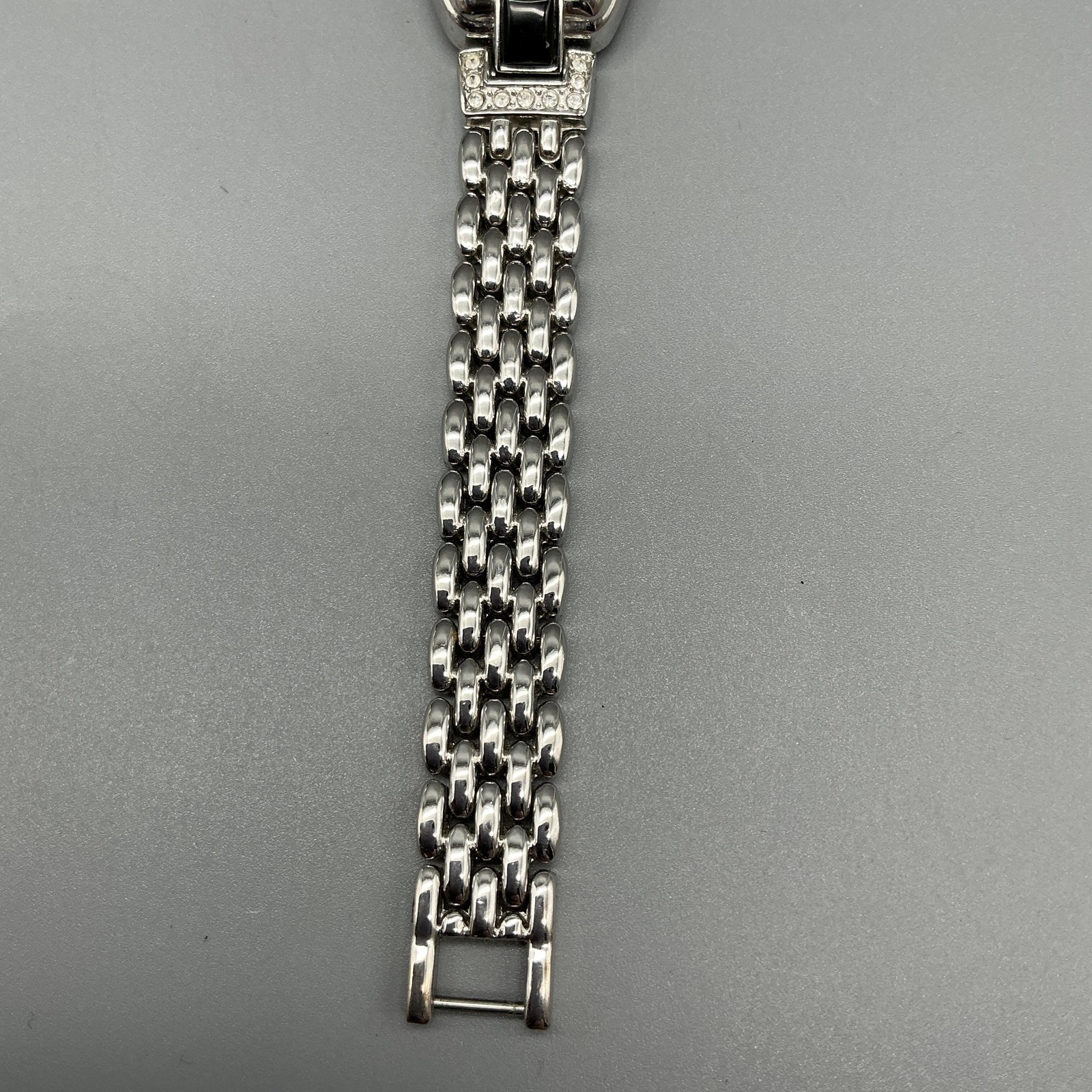 Charter Club Womens Watch 20mm Black Dial Silver Tone Bracelet New Battery 7.25″