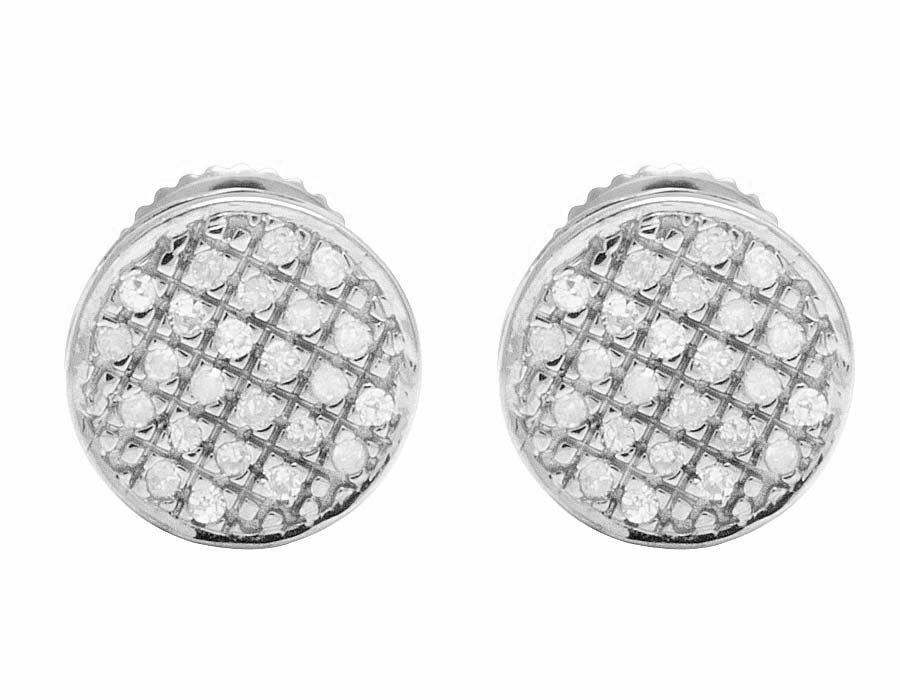 1.3ct Lab-Created Moissanite Circular Disc Cluster Stud Earrings Gold Plated