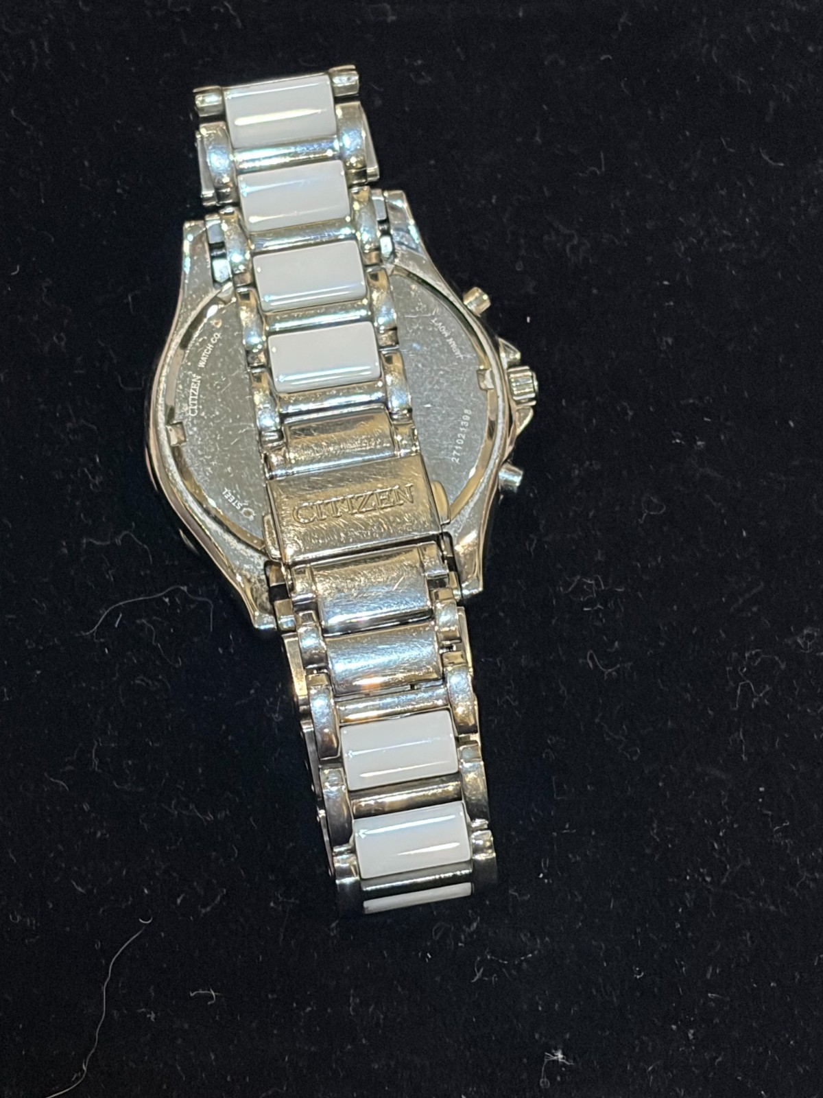 Women’s Citizen Eco-Drive Chronograph Watch, Sterling Silver with White Ceramic