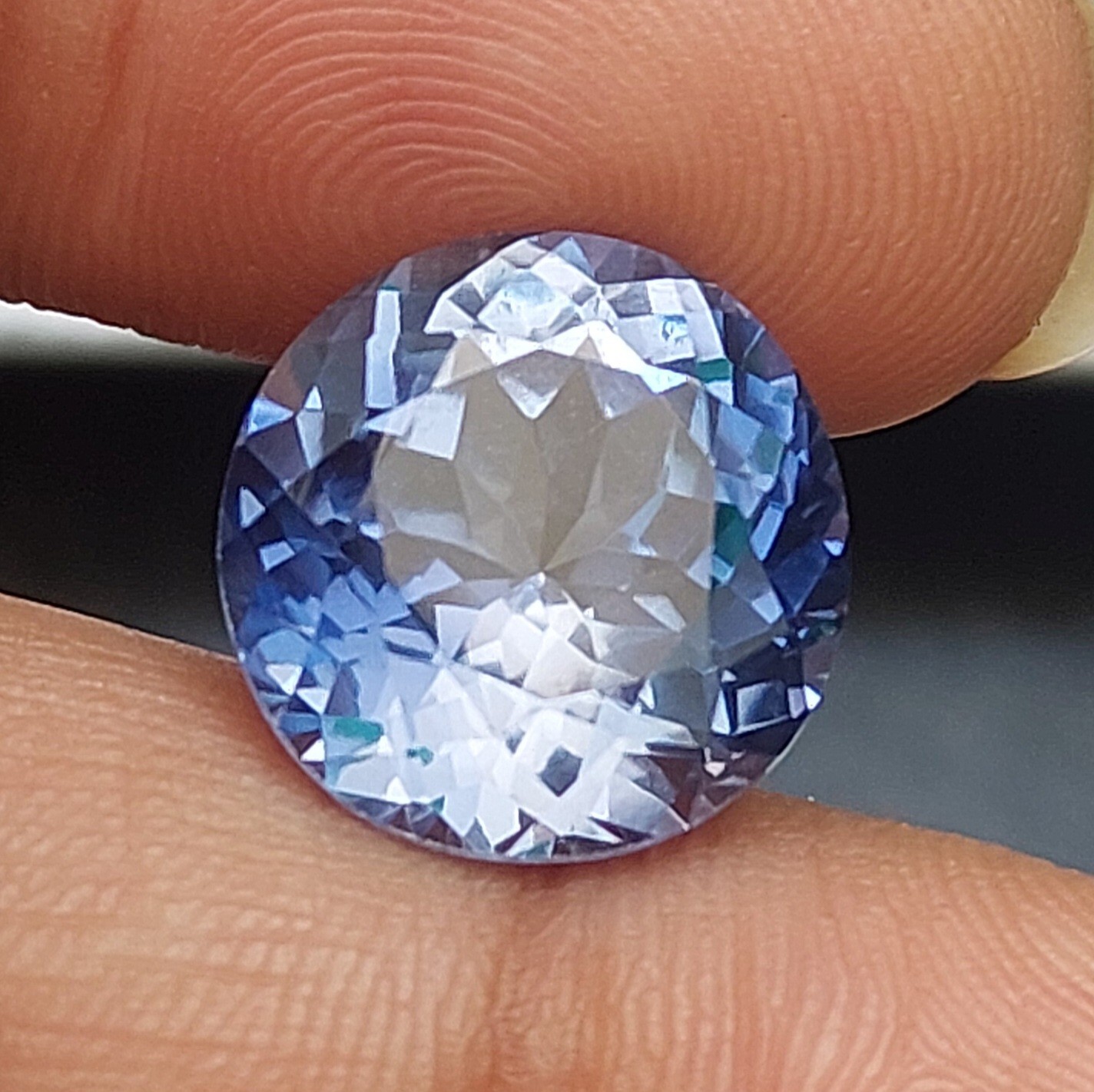 2 Pcs 10.80 to 10. Ct Round Blue Sapphire Look Crystal Loose Gemstone AAA