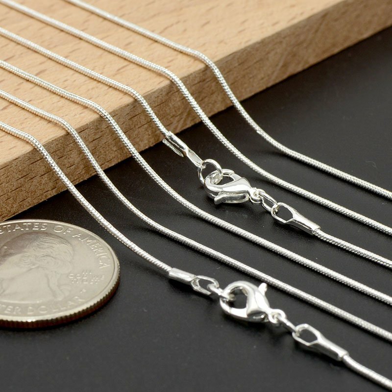 Lot 5/10Pcs 925 silver-plate 1MM Snake Chain Necklace For Pendant 16-24inch AAA
