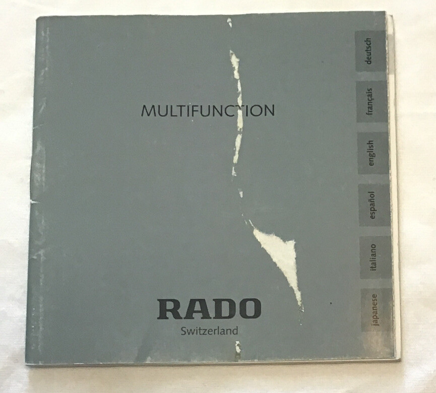 Rado Multifunction Analog Digital User Instruction Manual Booklet