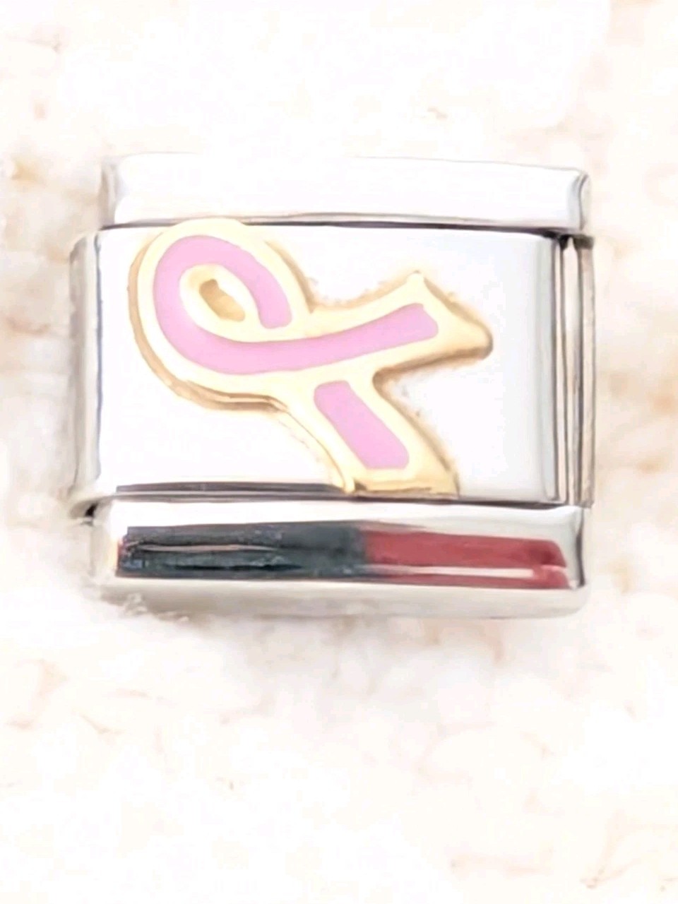 Authentic Nomination Pink Ribbon Breast Cancer Italian Charm P132
