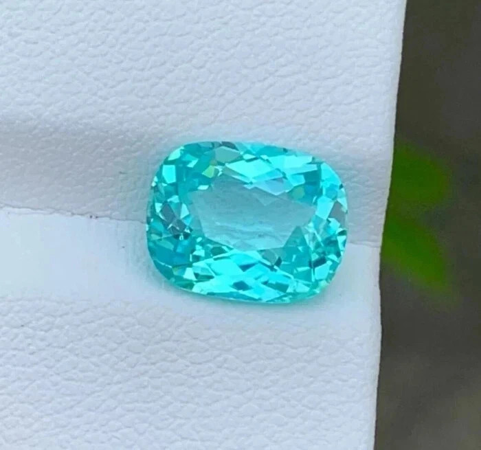 10.20 Ct+ Certified Cushion Natural Paraiba Tourmaline Neon Blue Loose Gemstone