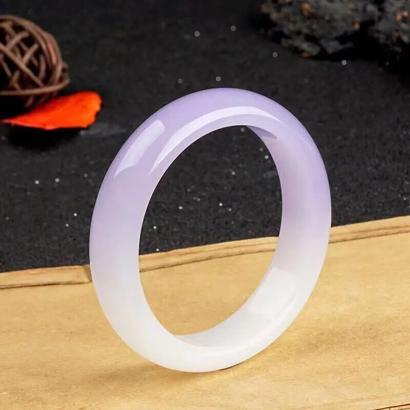 Violet Bracelet Half Purple Half White Jade Bracelet Women Natural Jade Bracelet