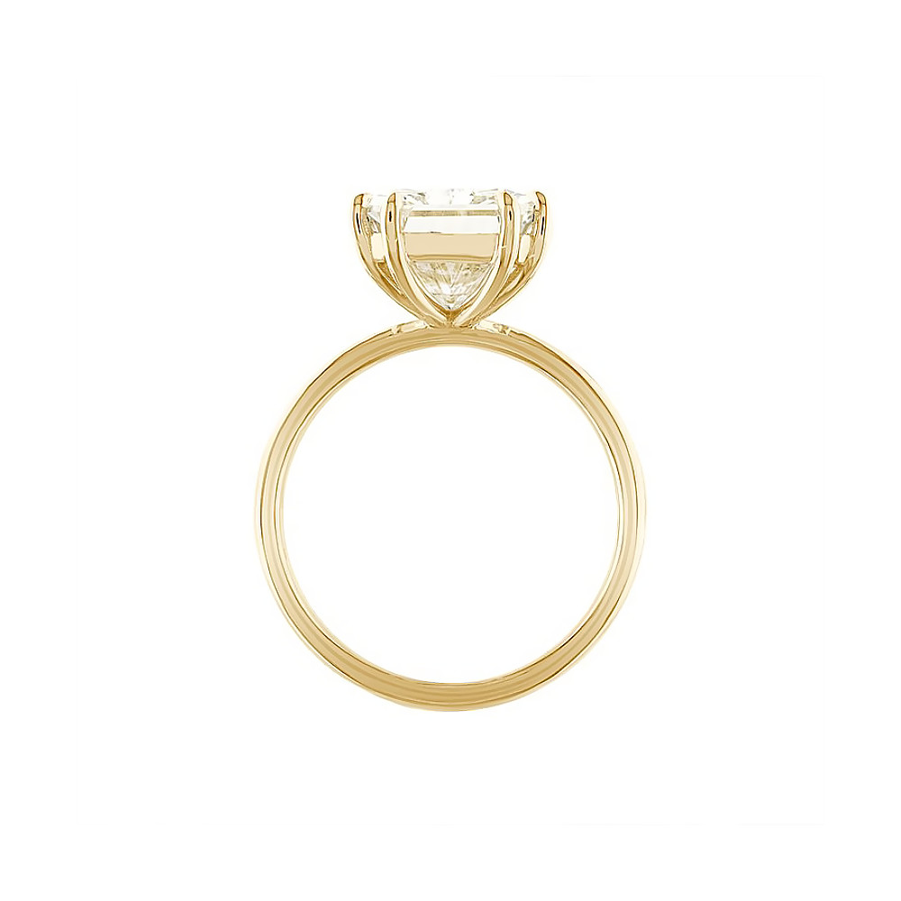5.00 CT Radiant 14K Yellow Gold Diamond Ring Fancy Vivid Yellow IGI Lab Created