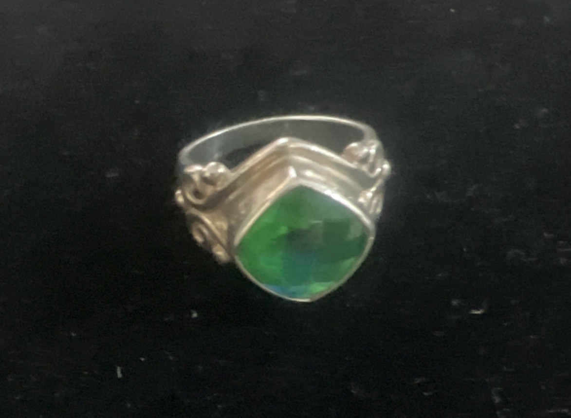 SAJEN Sterling Silver & Caribbean Blue Quartz Cocktail Ring Size 7