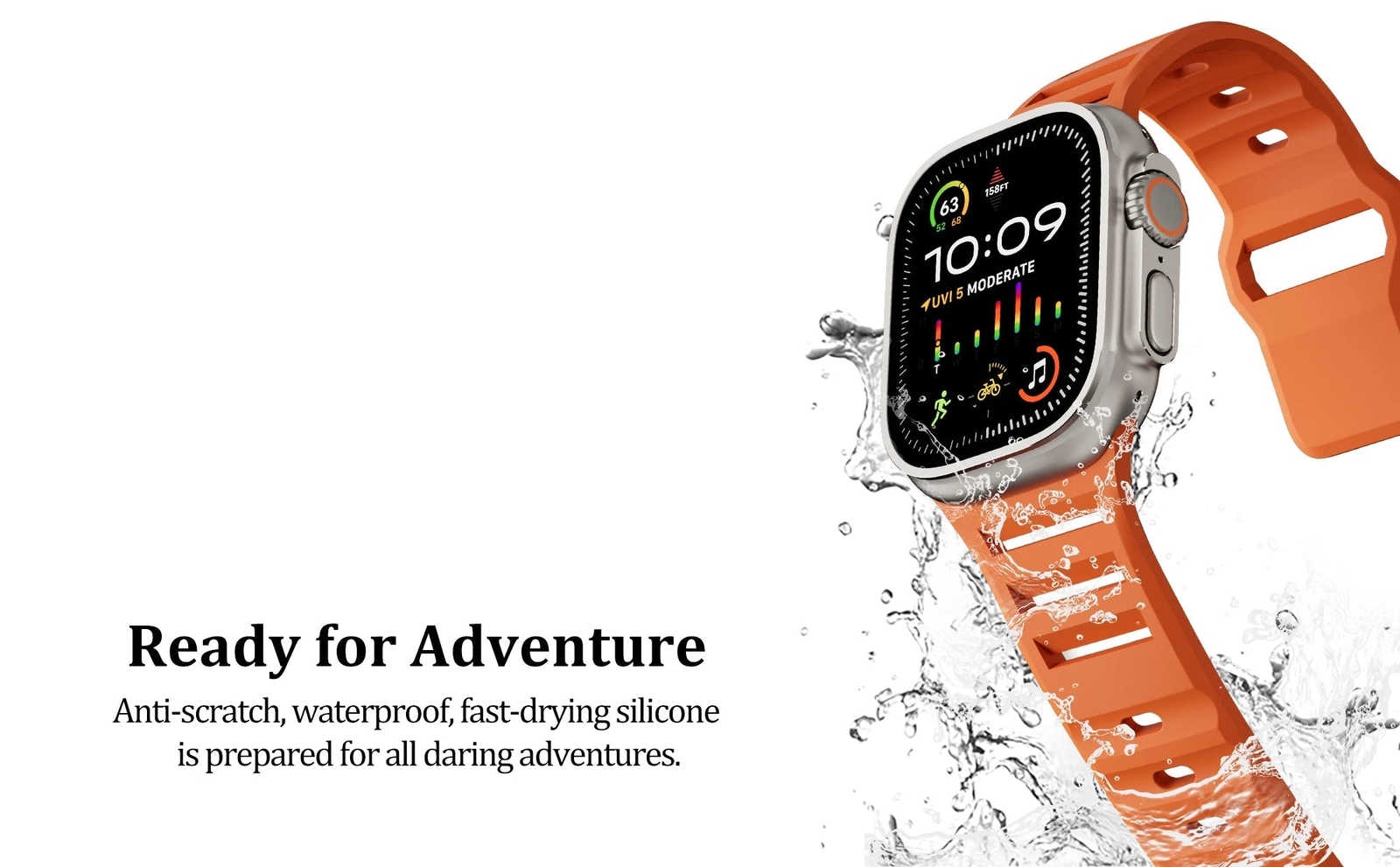 Breathable Wide Sport Silicone Band For Apple Watch 42mm 44mm 45mm 46mm 49mm