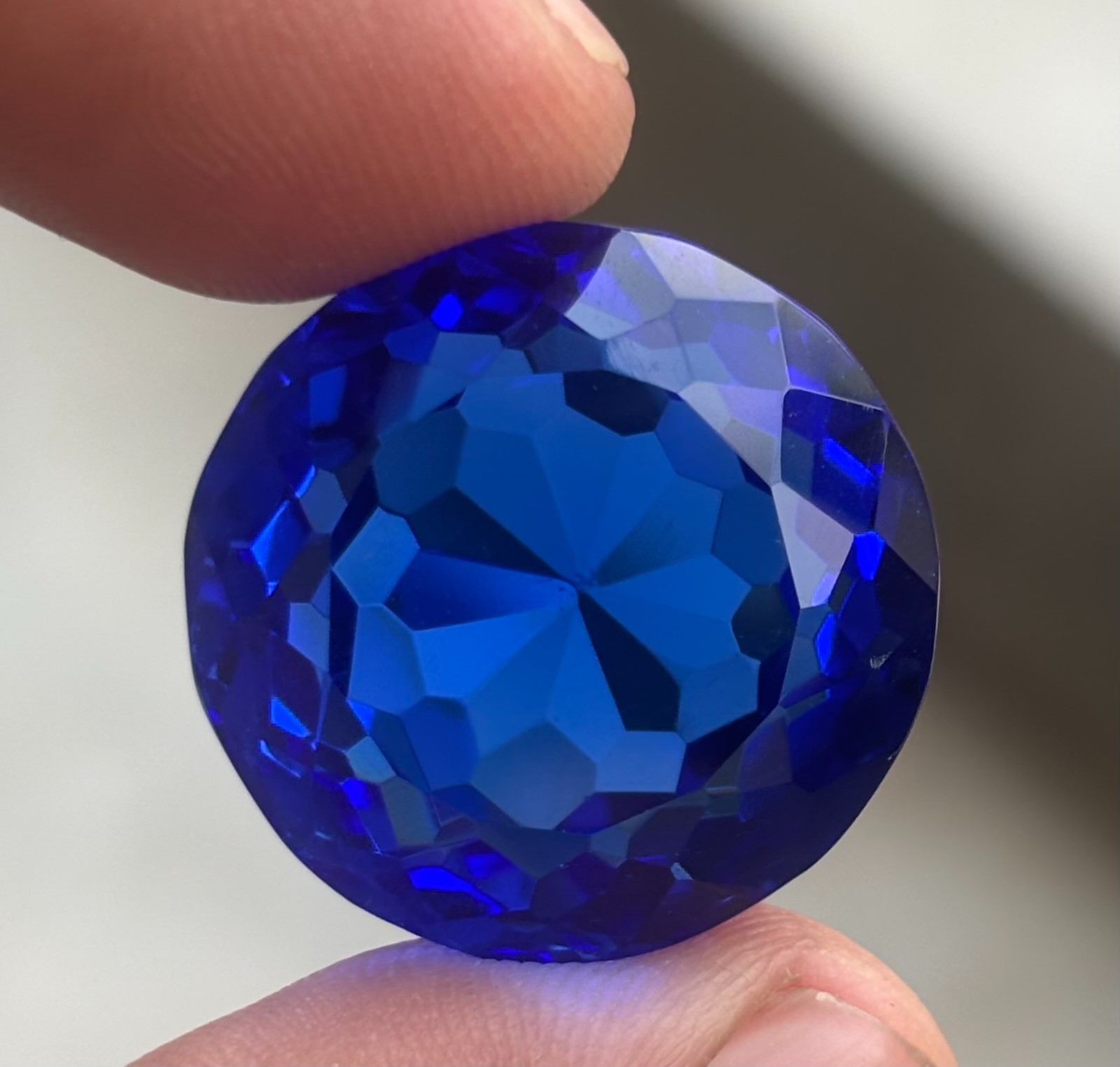 Certified 100 Cts Round Cut Blue Kashmiri Sapphire Loose Natural Gemstone Superb