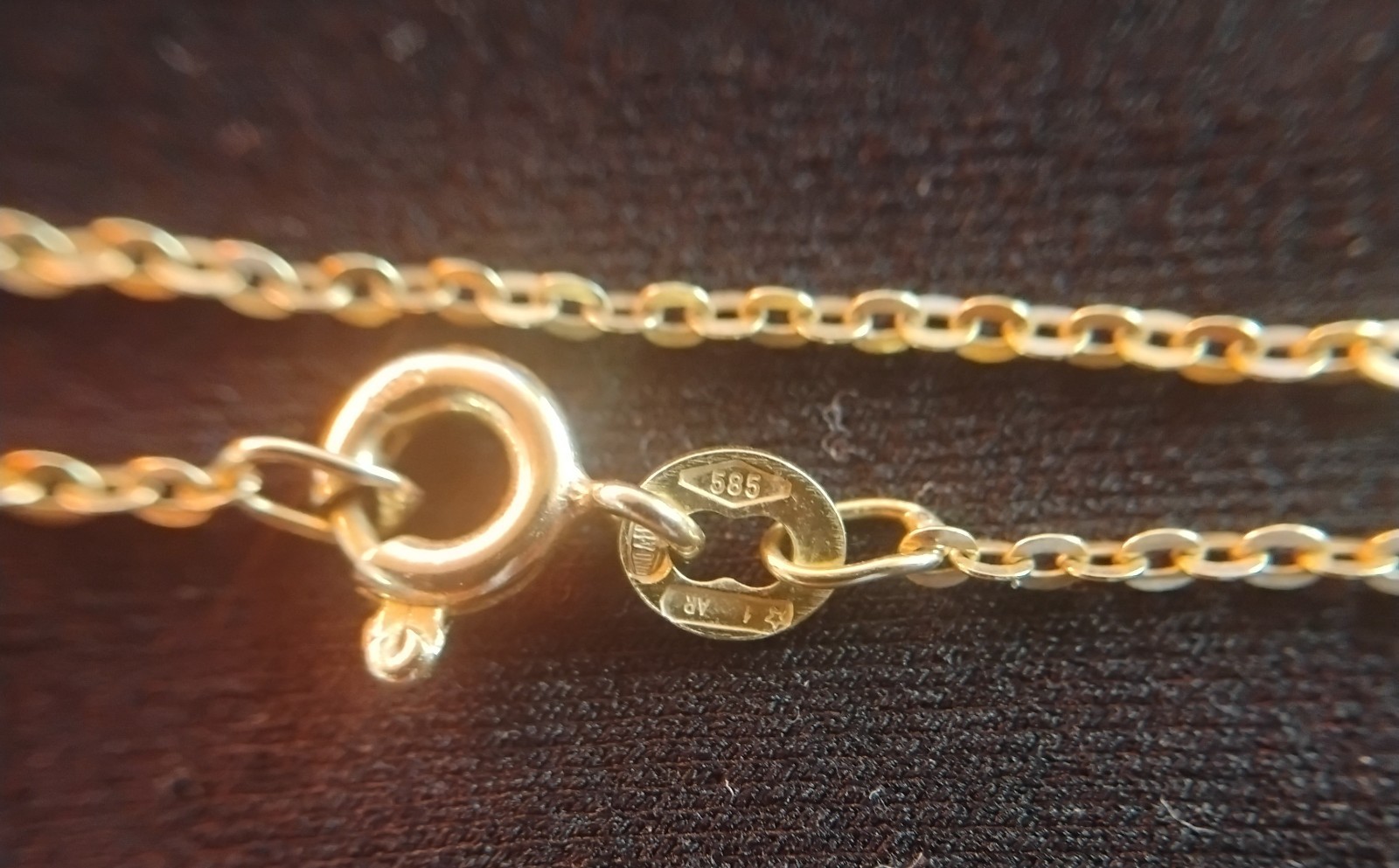14k Yellow Gold 1.5mm Oval Chain Link Necklace 19″ Vintage UnoAerre Italy 14kt