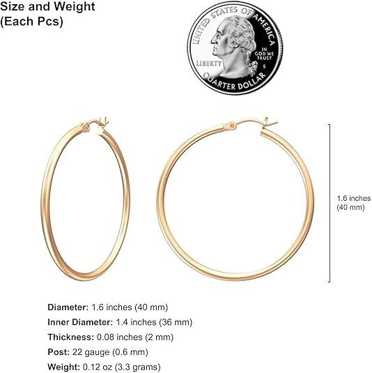 925 Sterling Silver High Polished 2MM Hoop Earrings – 10MM-50MM Lot