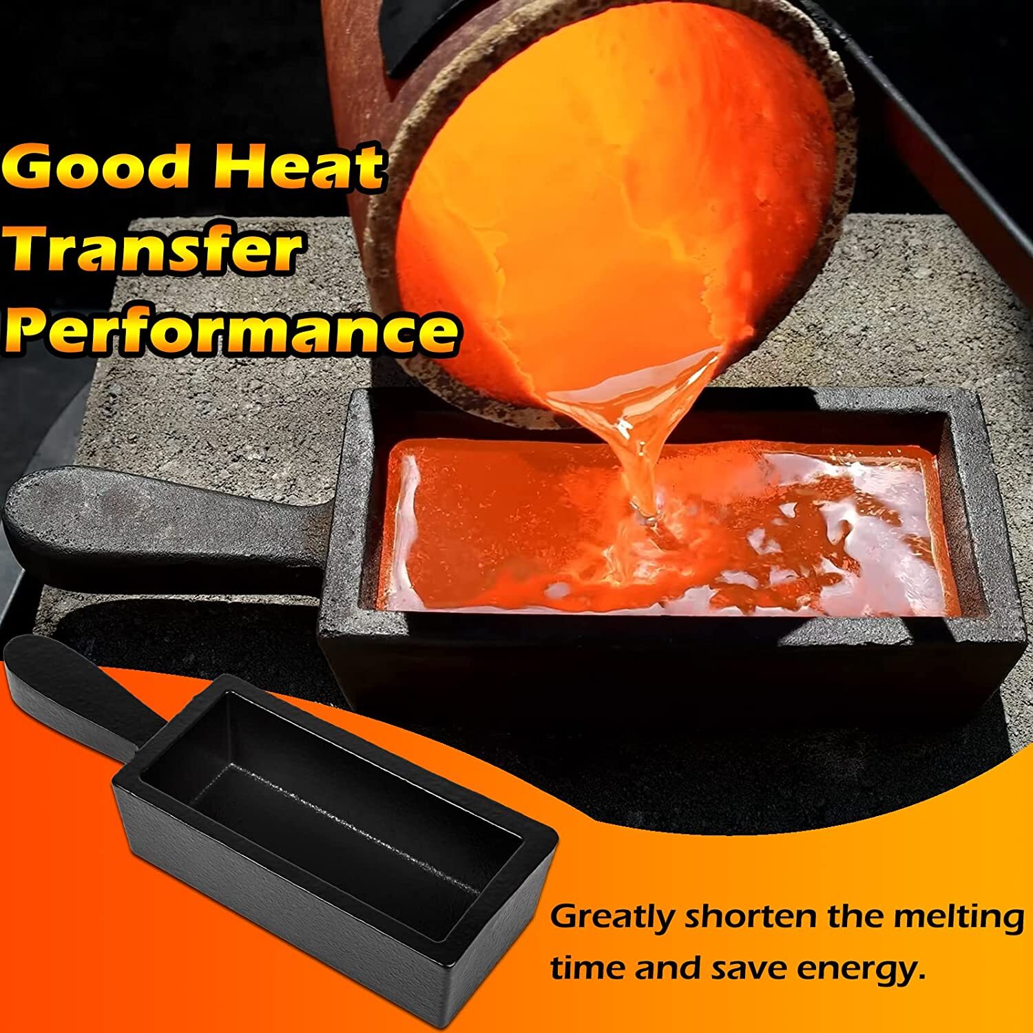 100 oz Cast Iron Loaf Bar Ingot Mold Melting Casting Gold Silver Copper Scrap