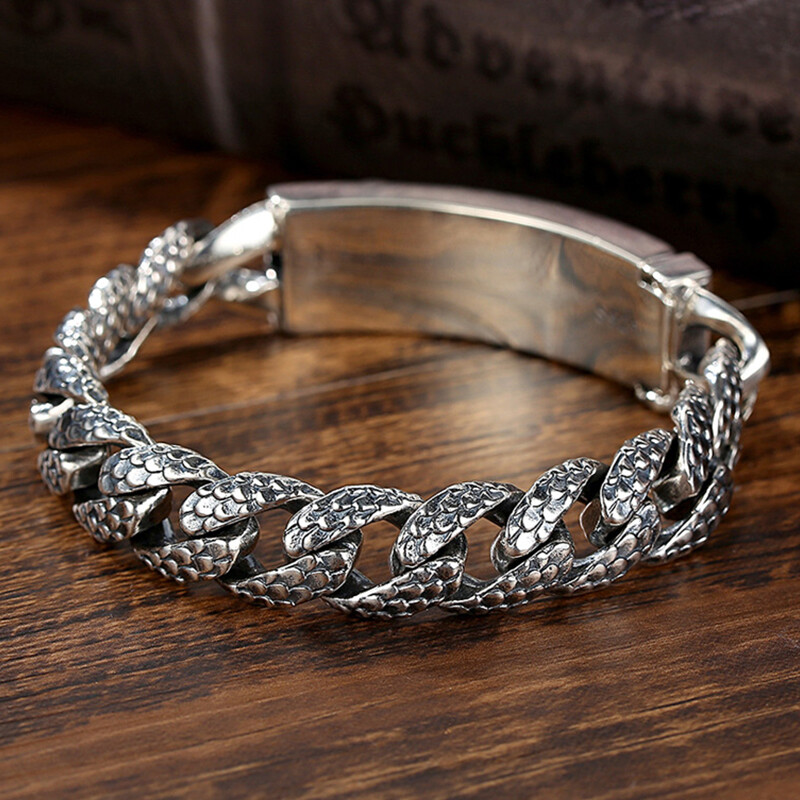Original Design Silver Men’s Trend Domineering Personality Simple Chinese Style