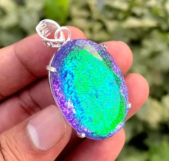 102 Ct+ Natural Oval Monarch Fire Opal Doublet 925 Solid Silver Pendant Gemstone