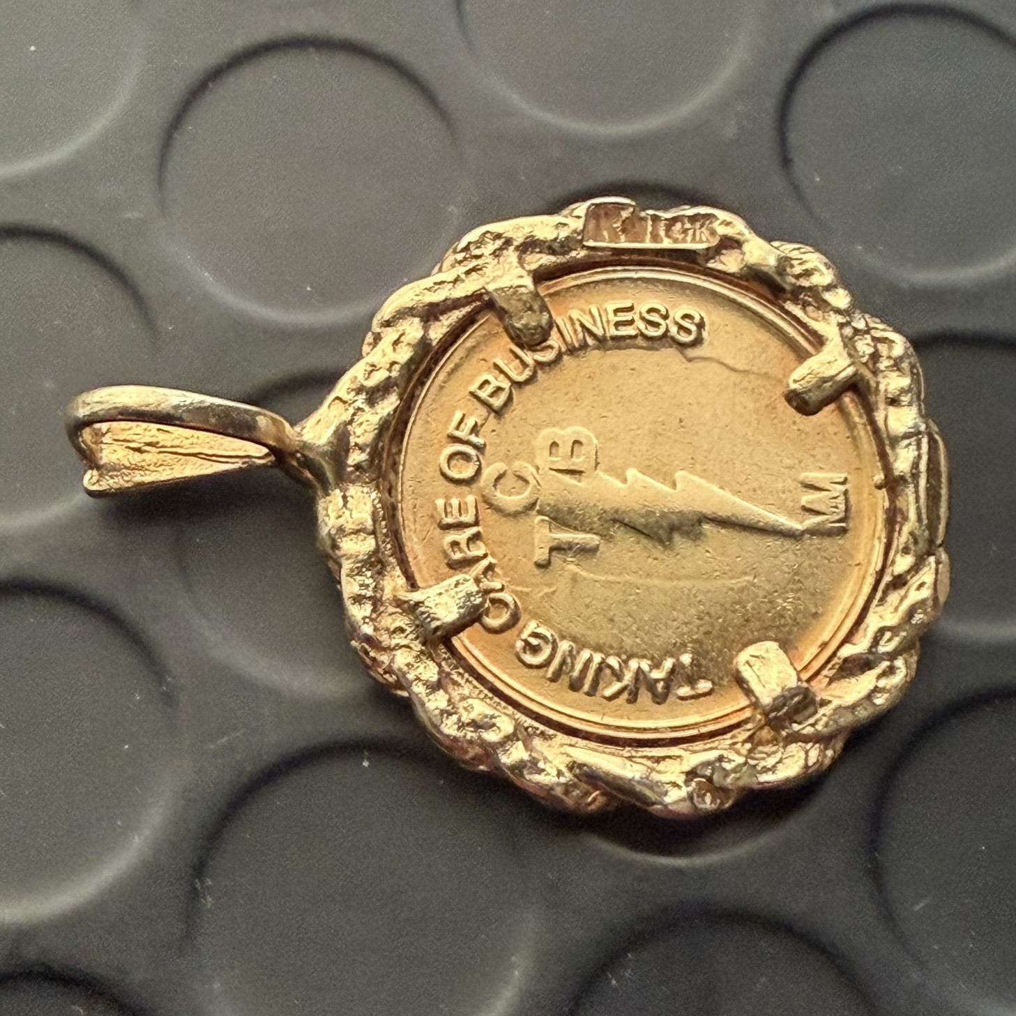 Vintage Elvis Presley Solid 14kt Gold TCB Pendant- 4.0 grams- Hallmarked
