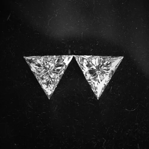 2.10 CT Natural White Diamond Triangle Cut VVS1 D Grade IDGL Certified I5